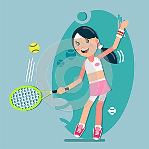 Girl playing tennis