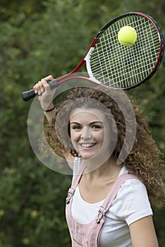 Girl playing tennis