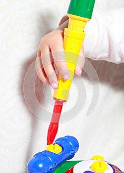 Girl playing toy