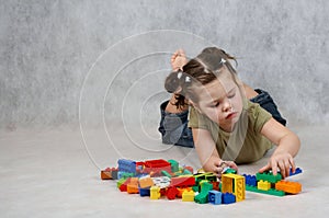 Girl playing with toys