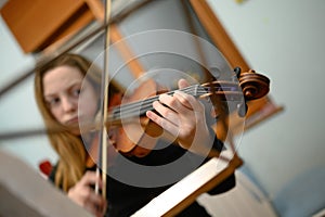 Girl playing violin