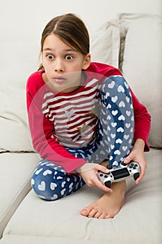 Girl Plays Videogame