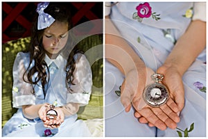 Girl with pocket watch