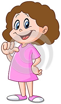 Girl pointing at herself