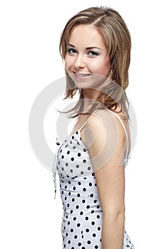 Girl in polka-dot dress