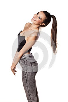 Girl with pony tail