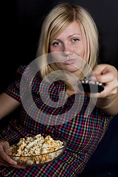 Girl with popcorn