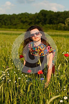 Girl with poppies