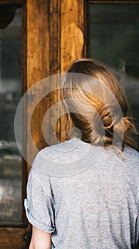 Girl portrait. Beauty Woman Portrait of Teen Girl. Beautiful Cheerful Enjoying With Long Hair.