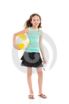 Girl posing with a beach ball