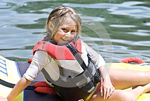 Girl Posing in Life Vest