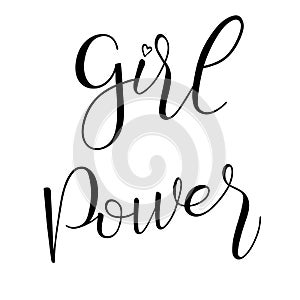 Girl Power brush hand lettering text isolated