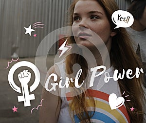 Girl Power Equality Feminist Women`s Right Concept