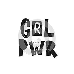 Girl power shirt quote lettering