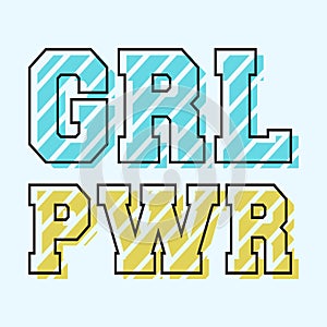 Girl Power typography for t-shirt stamp, tee print, applique, badge, label clothing, or other printing products.