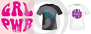 Girl Power typography for t-shirt stamp, tee print, applique, badge, label clothing, or other printing products. Vector
