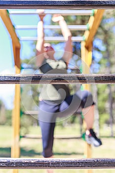 Girl practicing fitness