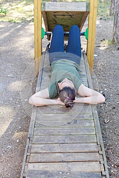 Girl practicing fitness