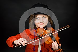 Girl practicing the violin