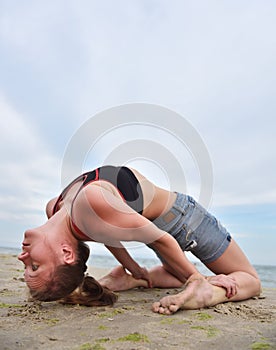 Girl practicing yoga