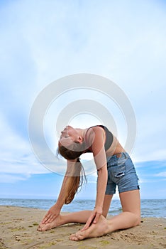 Girl practicing yoga