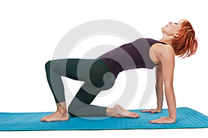 Girl practicing yogatic asana