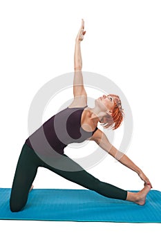 Girl practicing yogatic asana