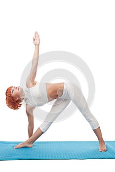 Girl practicing yogatic asana