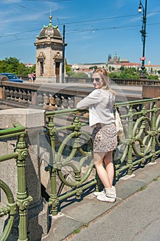 Girl in Prague Streets