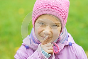 Girl-preschooler in blue jacket