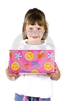 Girl with present