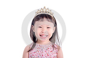 Girl in princess custume with crown photo