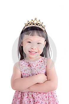 Girl in princess custume with crown photo