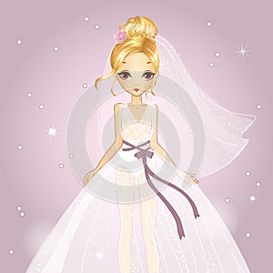 Girl In Princess Wedding Dress