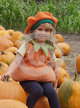 Girl pumpkin costume