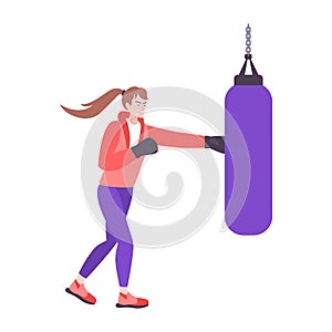 Girl Punching Bag Composition