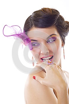 Girl with purple brooch