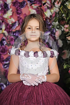 Girl in a purple dress