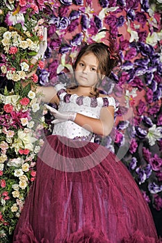 Girl in a purple dress