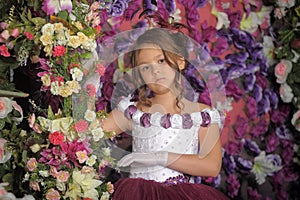 Girl in a purple dress