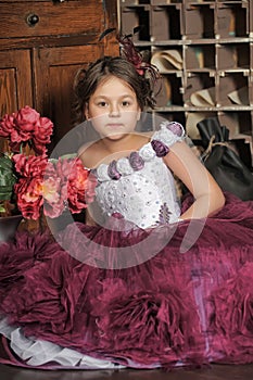 Girl in a purple dress