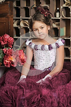 Girl in a purple dress