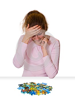 Girl and puzzle