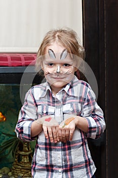 Girl with rabbit face painting