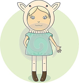 Girl in a rabbit hat