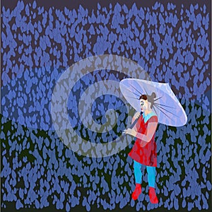 Girl in rain