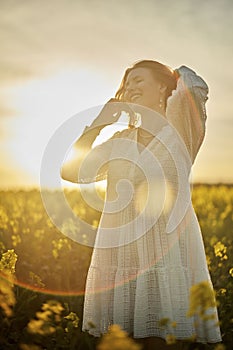 girl in raps field in denmark