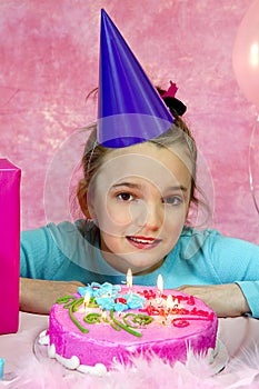 Girl Read to Blow Out Candles