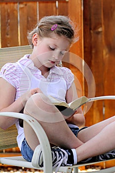 Girl reading bible