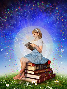 Girl reading book